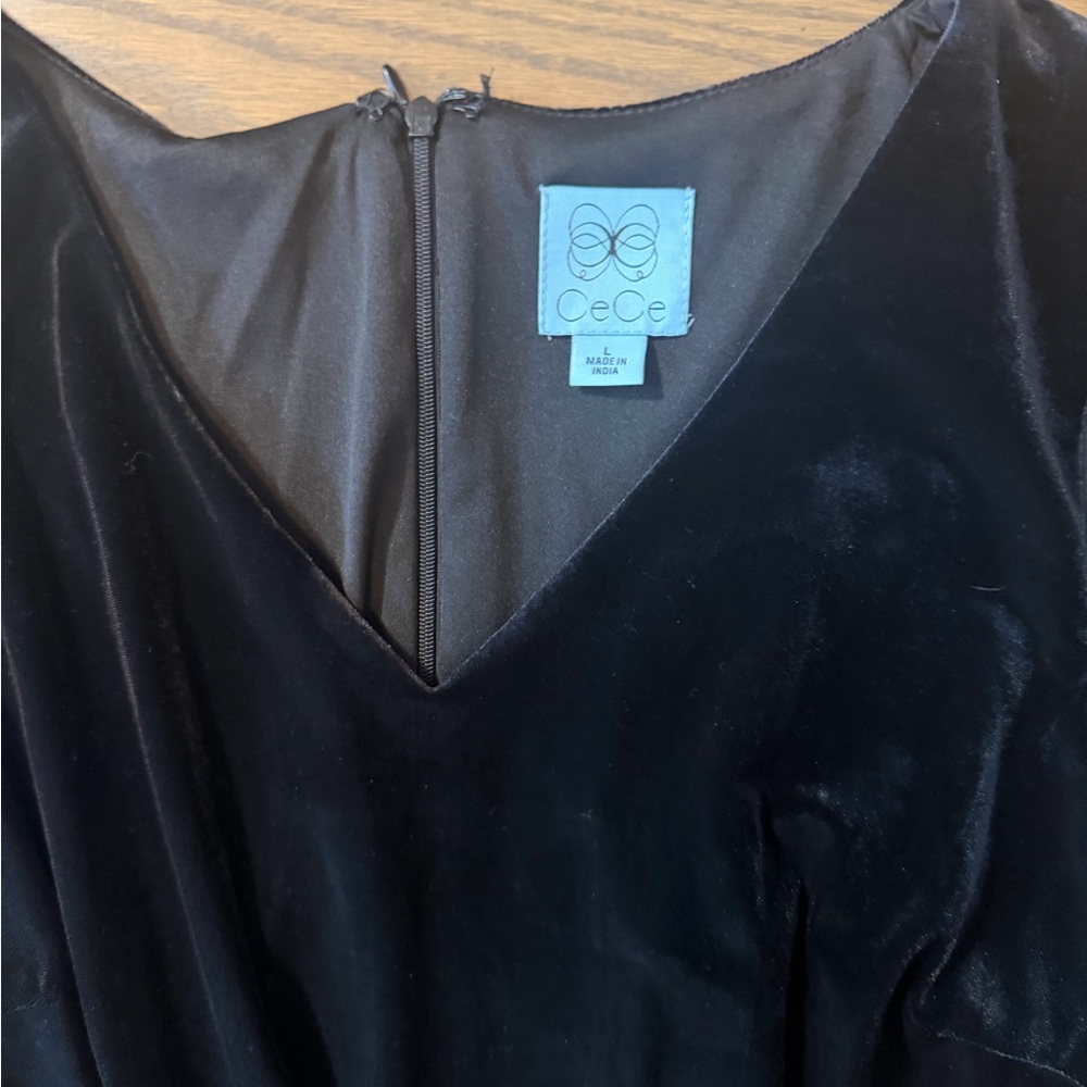CeCe Black Velvet Jumpsuit - Picture 7 of 7